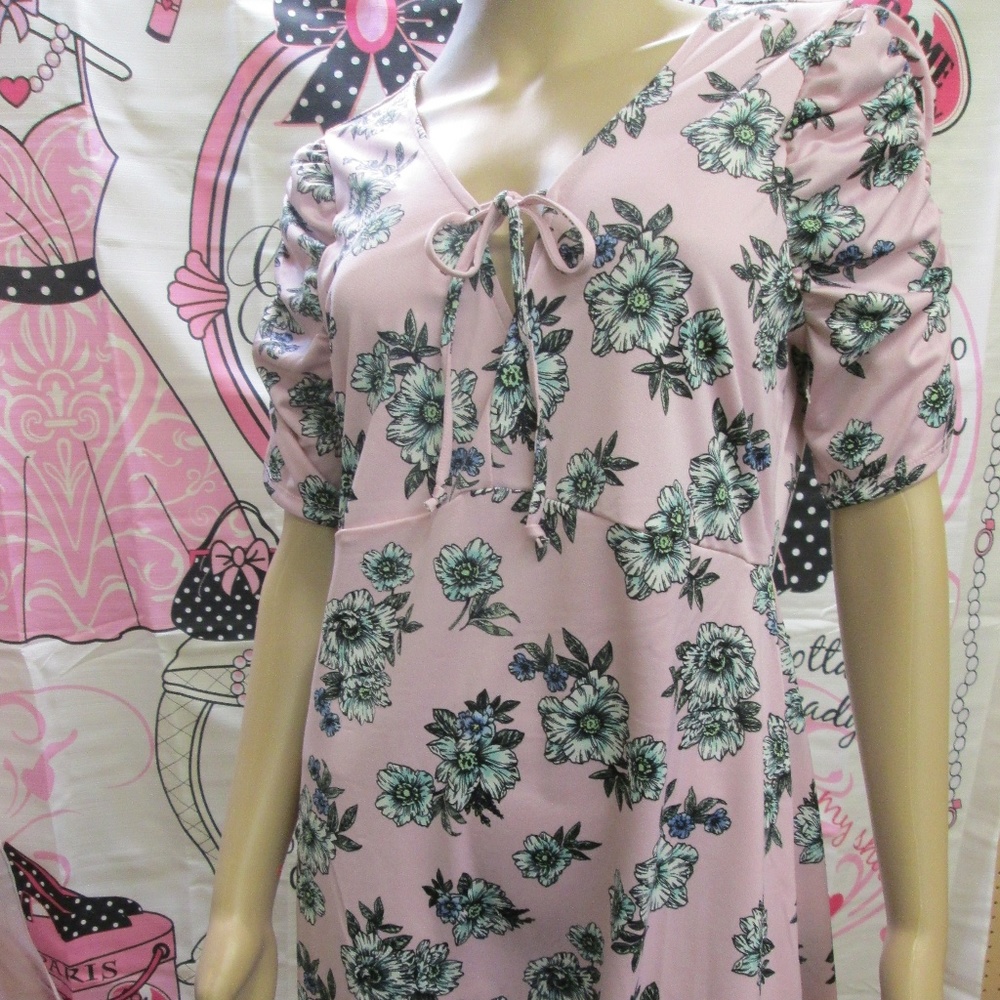 NY-LA NO COMMENT PURPLE LILY LADIES DRESS RUFFLE